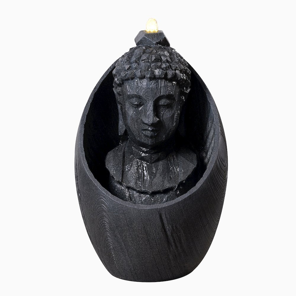 22" H Buddha Head Water Fountain LEDs