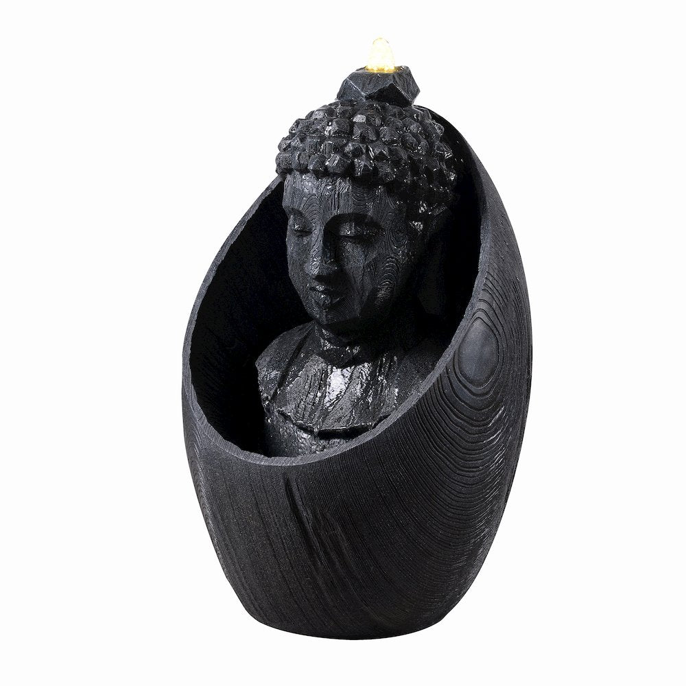 22" H Buddha Head Water Fountain LEDs