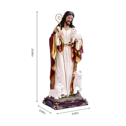 24in Good Shepherd Figure Religious Decor Indoor/Outdoor