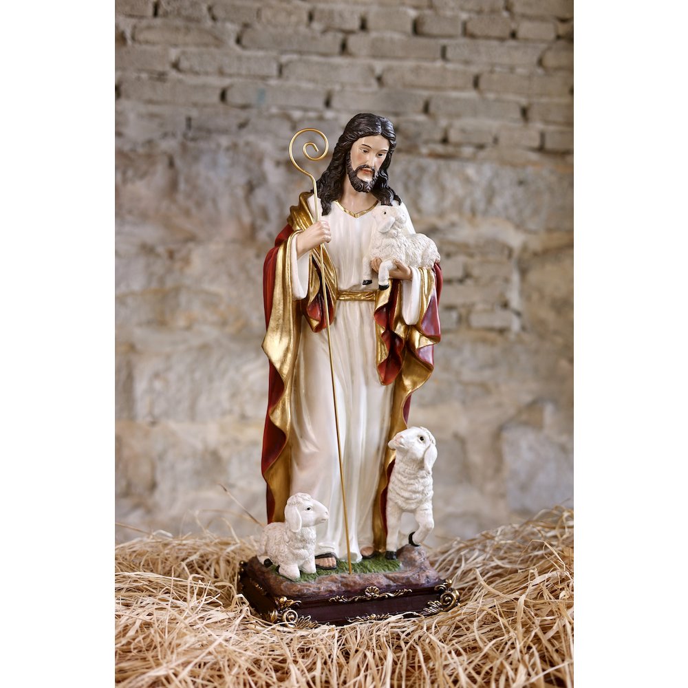 24in Good Shepherd Figure Religious Decor Indoor/Outdoor