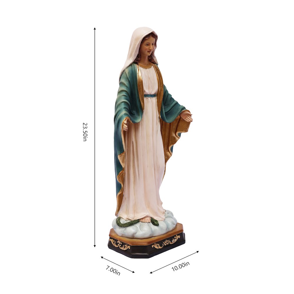 24in Virgin Mary Figure Statue Religious Decor Indoor/Outdoor