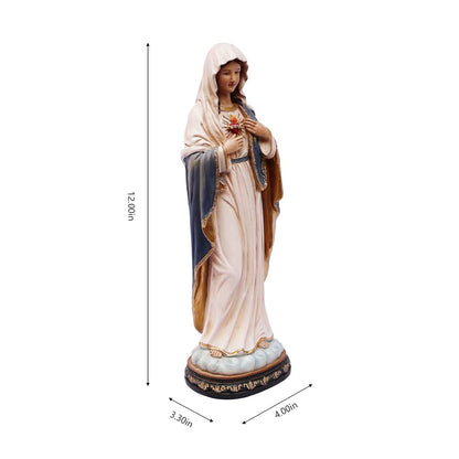 12 in Sacred Heart Mary Statue Religious Decor