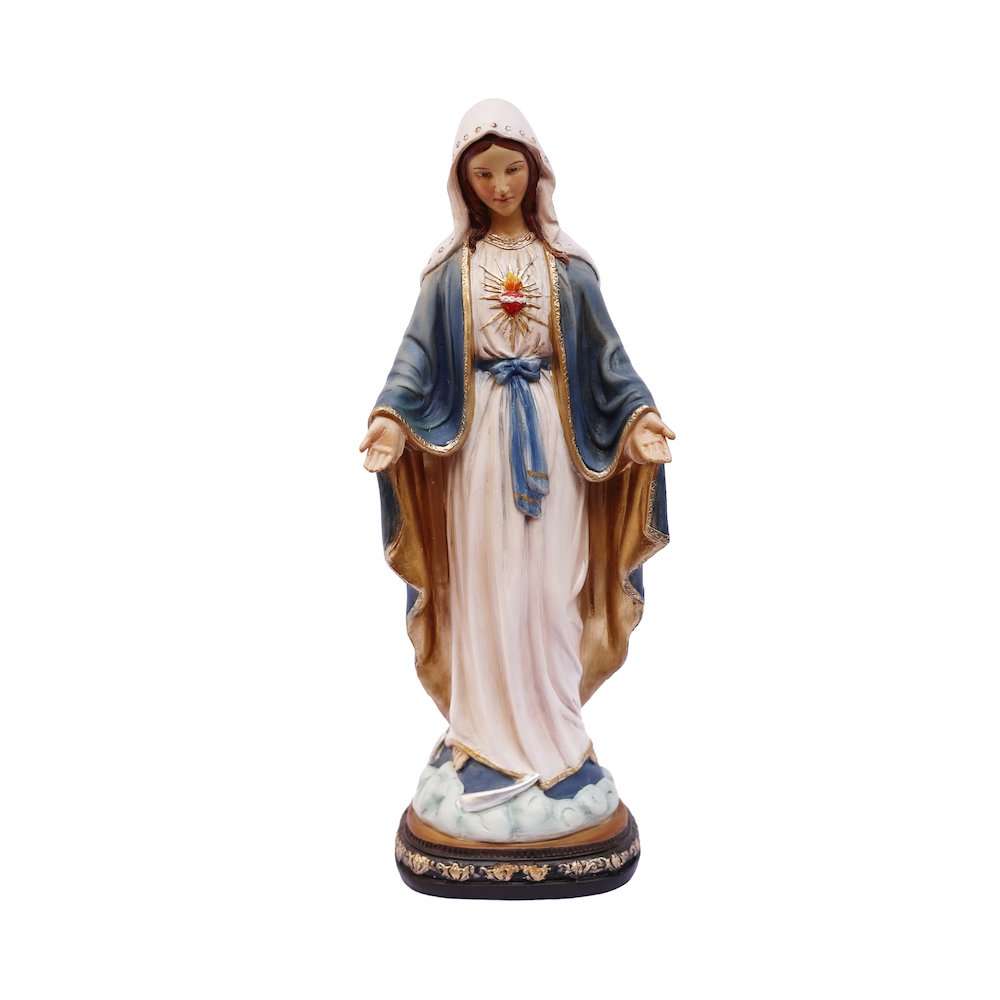 12 in Sacred Heart Mary Statue Open Hands Religious Decor