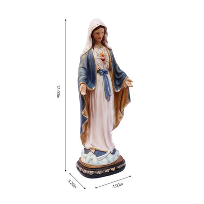 12 in Sacred Heart Mary Statue Open Hands Religious Decor