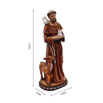 12in St. Francis of Assis Statue Religious Decor
