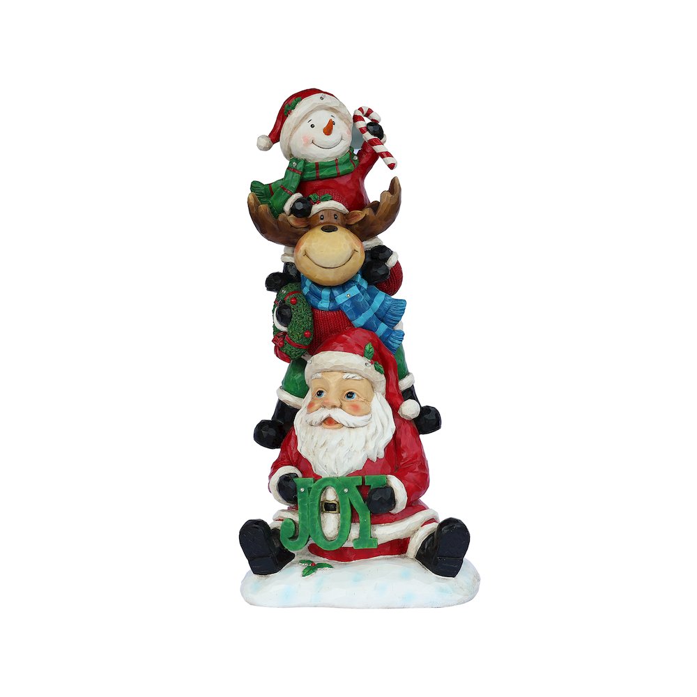 Stacking Snowman Elk Santa Christmas Decoration with LED Lights Battery Indoor