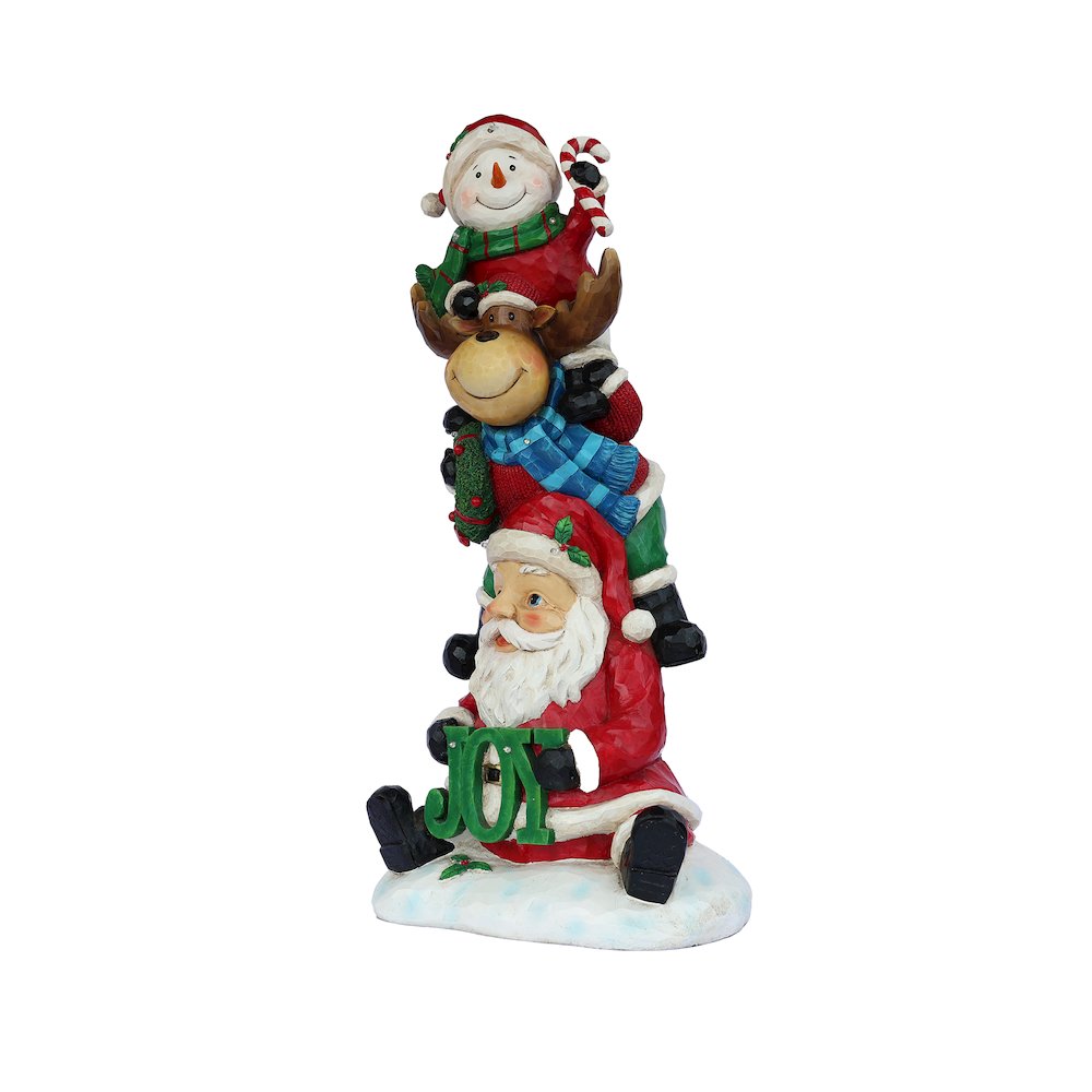 Stacking Snowman Elk Santa Christmas Decoration with LED Lights Battery Indoor