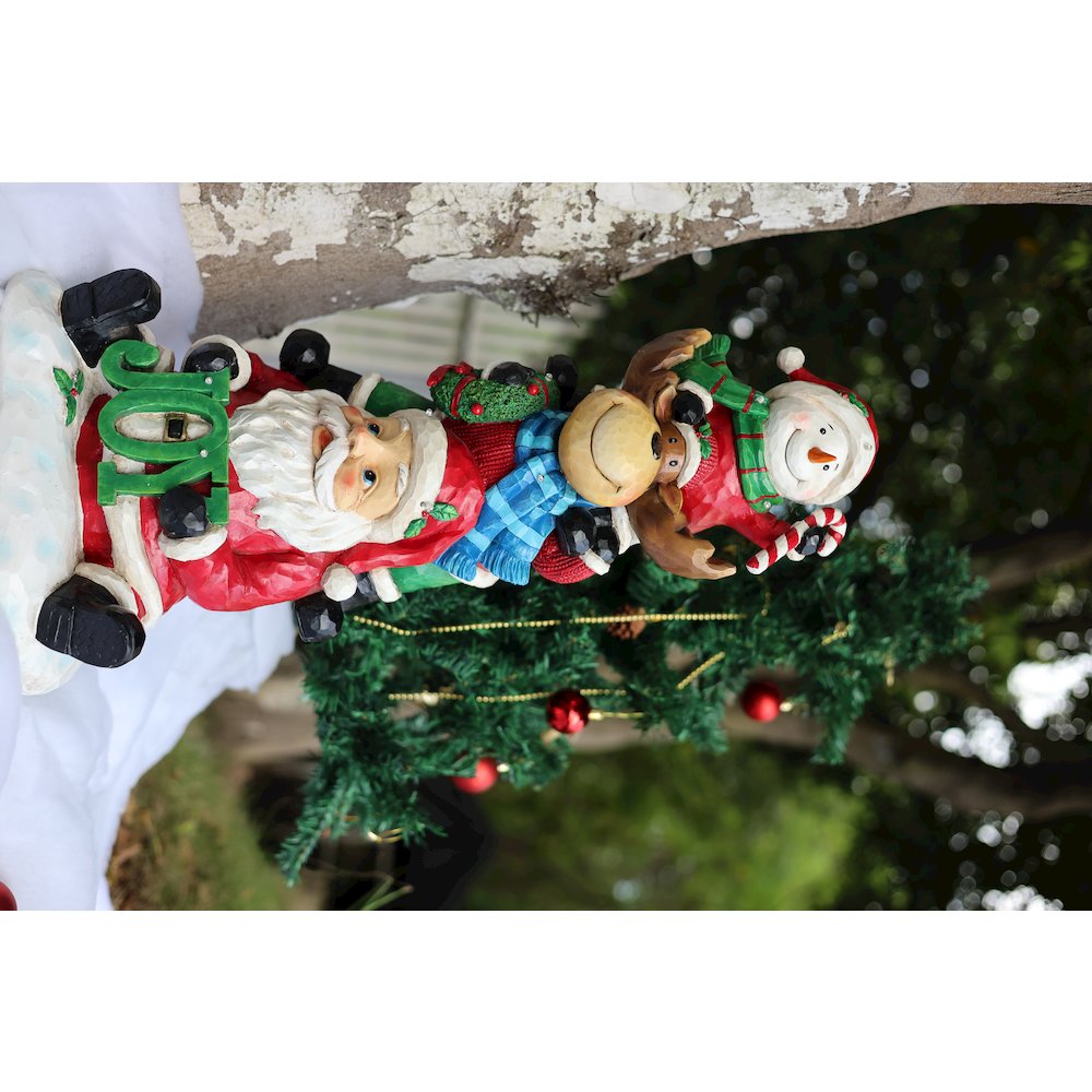Stacking Snowman Elk Santa Christmas Decoration with LED Lights Battery Indoor