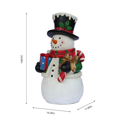 Snowman Statue LED Lights Lighted Christmas Decor Battery Operated Indoor Only