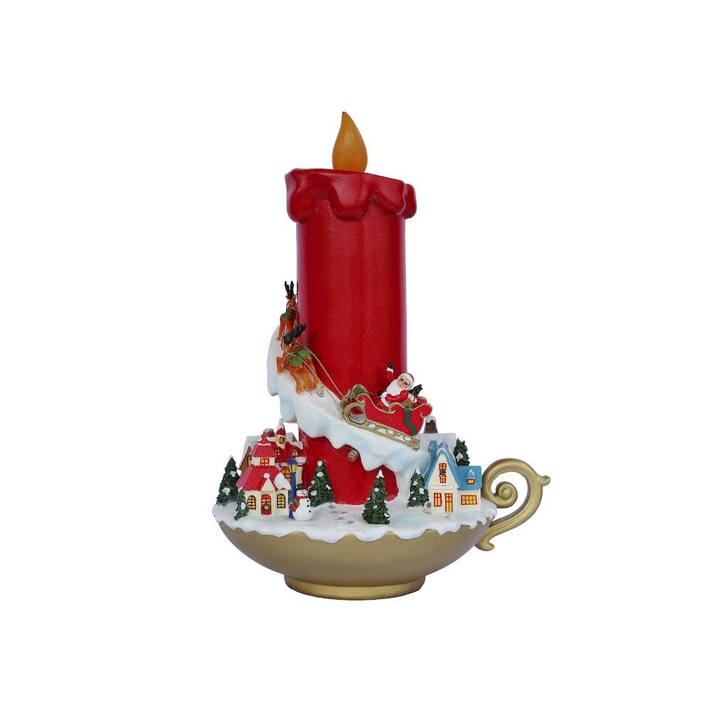 13in Lighted Christmas Candle Decor Battery Operated Indoor Use Only