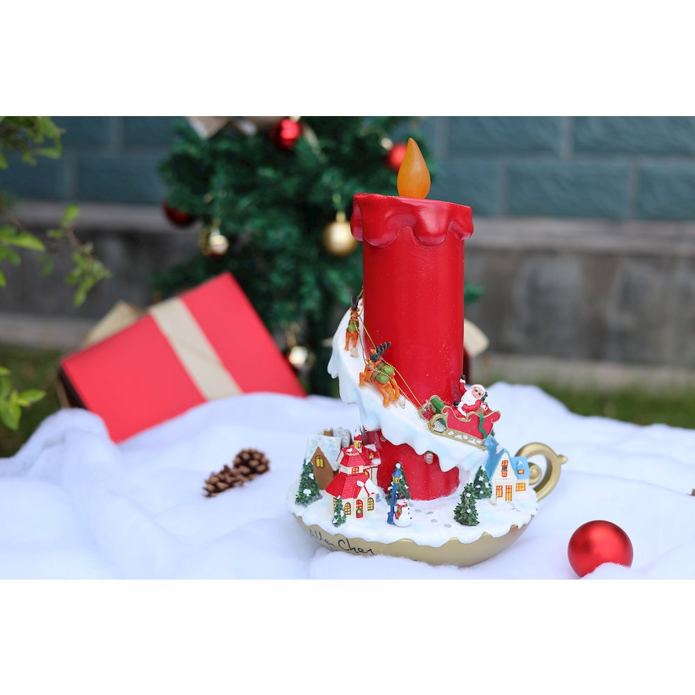13in Lighted Christmas Candle Decor Battery Operated Indoor Use Only