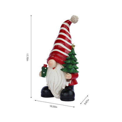 Santa Holding Christmas Tree Lighted Christmas Decor Battery Operated Indoor