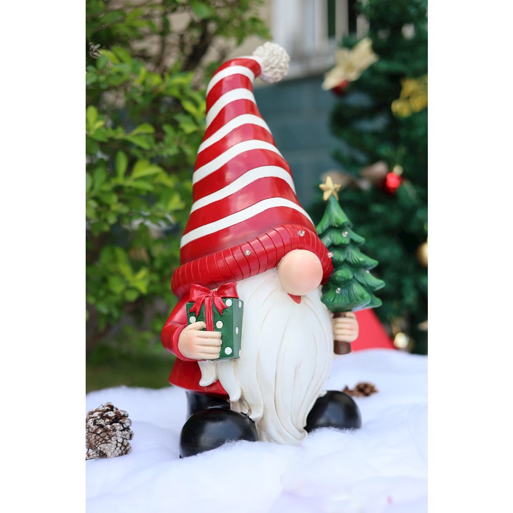 Santa Holding Christmas Tree Lighted Christmas Decor Battery Operated Indoor