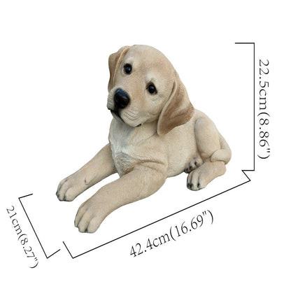 Golden Dreams: Lying Yellow Labrador Polyresin Figurine
