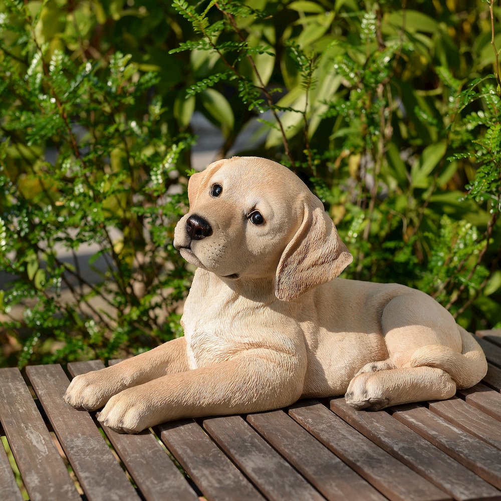 Golden Dreams: Lying Yellow Labrador Polyresin Figurine