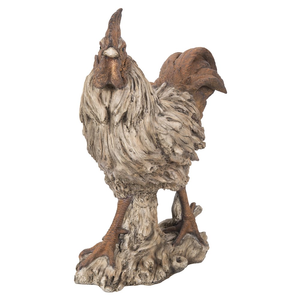 Driftwood Standing Rooster Statue