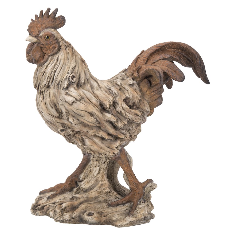 Driftwood Standing Rooster Statue