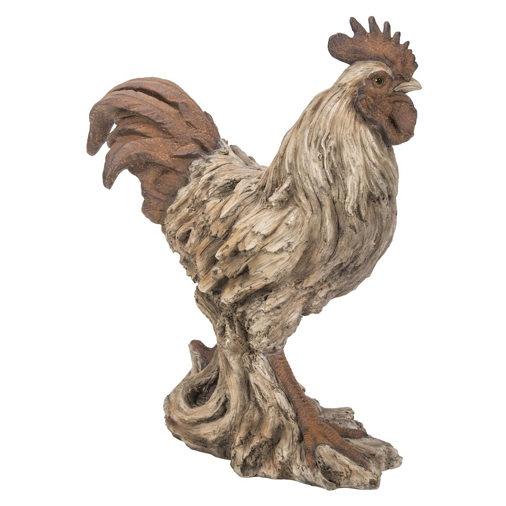 Driftwood Standing Rooster Statue