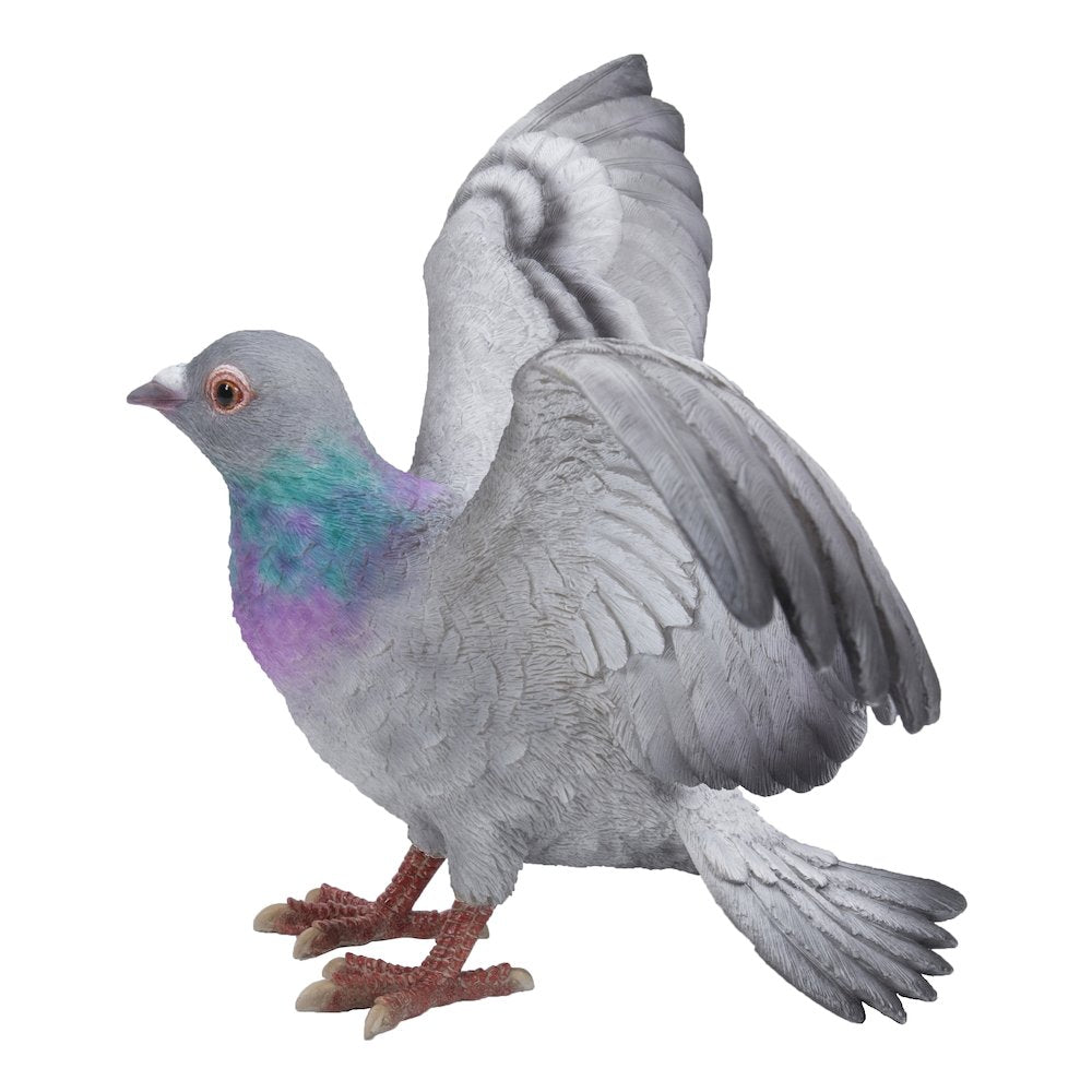 Grey Pigeon with Coloured Neck Statue
