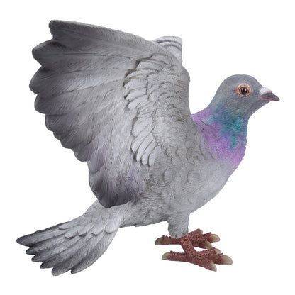 Grey Pigeon with Coloured Neck Statue