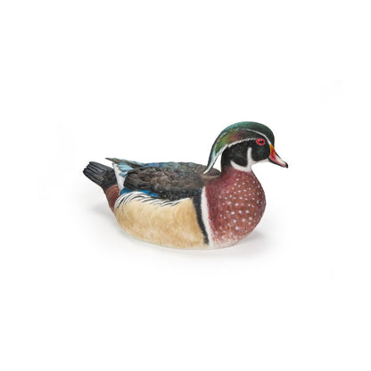 Colorful Sitting Wood Duck Garden Statue