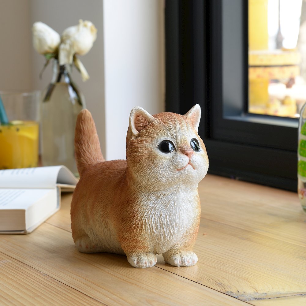Sitting Cat Orange Tabby Statue