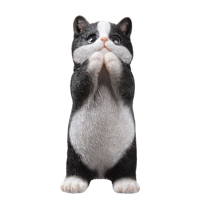 7" H Cow Cat Kitten Statue Praying