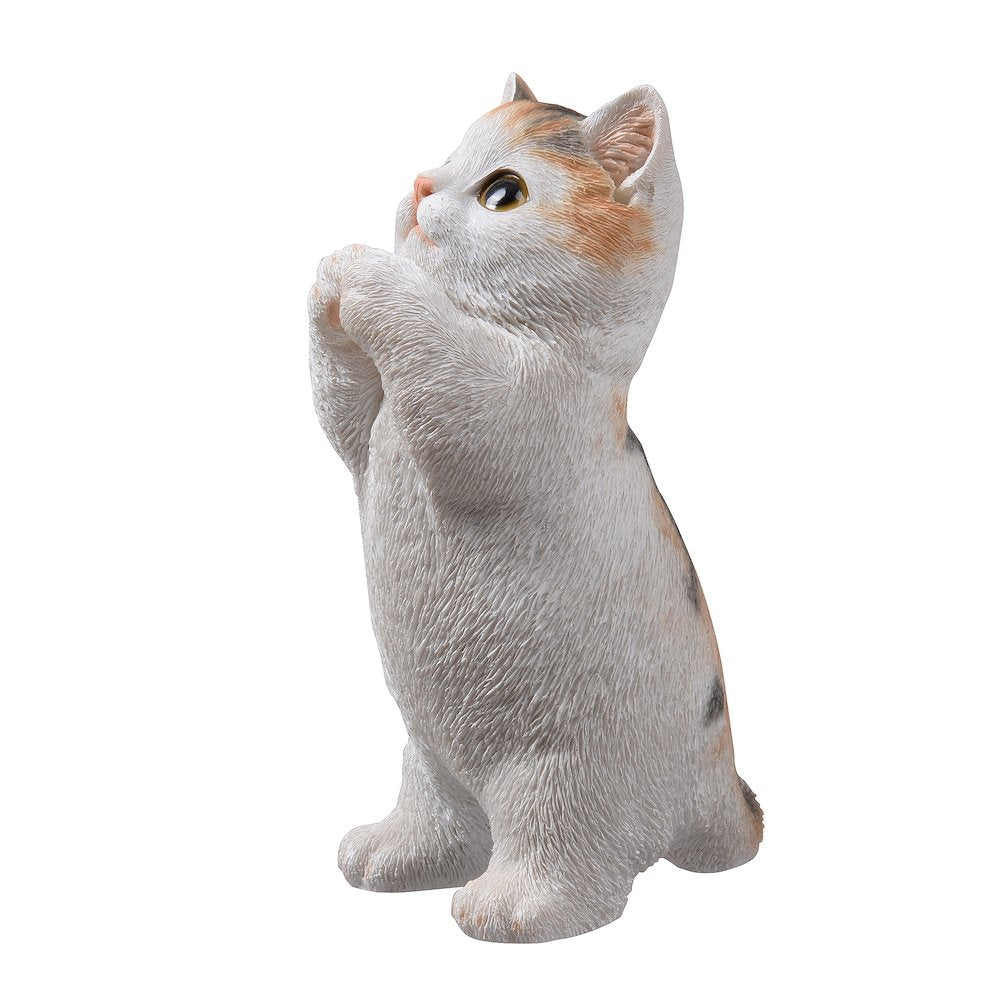 7" H Calico Cat Kitten Statue Praying