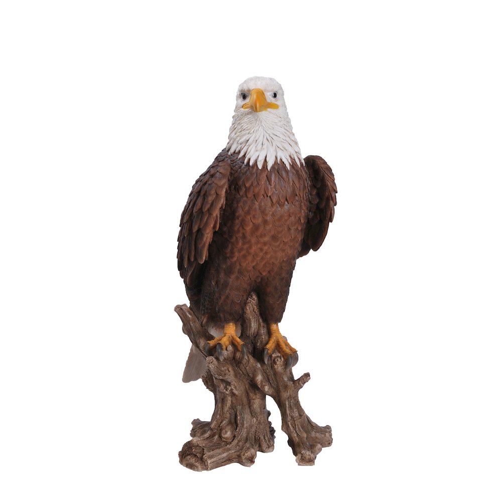 Large Bald Eagle On Stump Statue