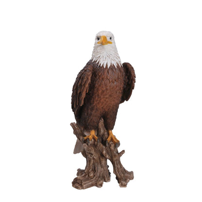 Large Bald Eagle On Stump Statue