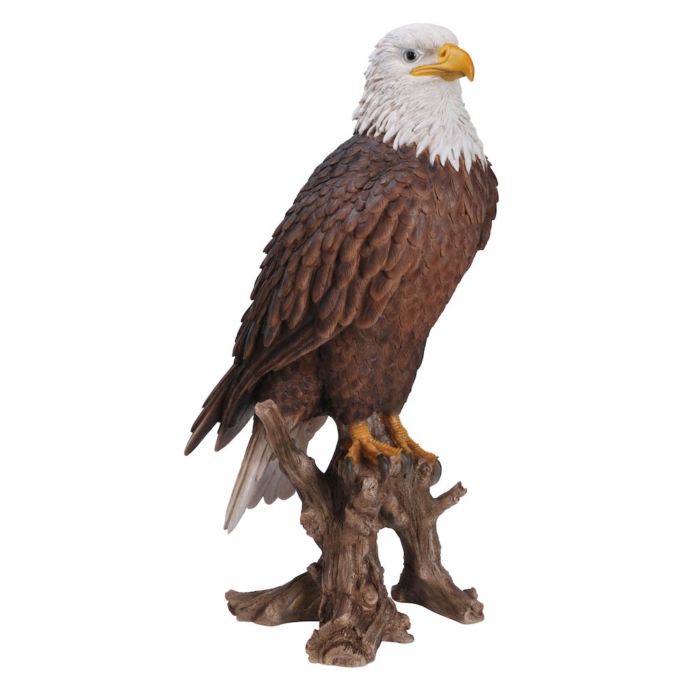 Large Bald Eagle On Stump Statue
