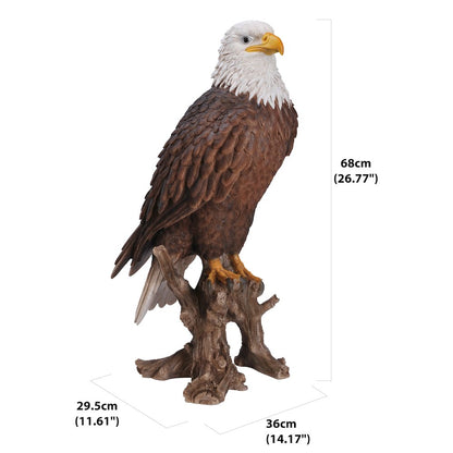 Large Bald Eagle On Stump Statue