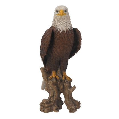Medium Bald Eagle On Stump Statue