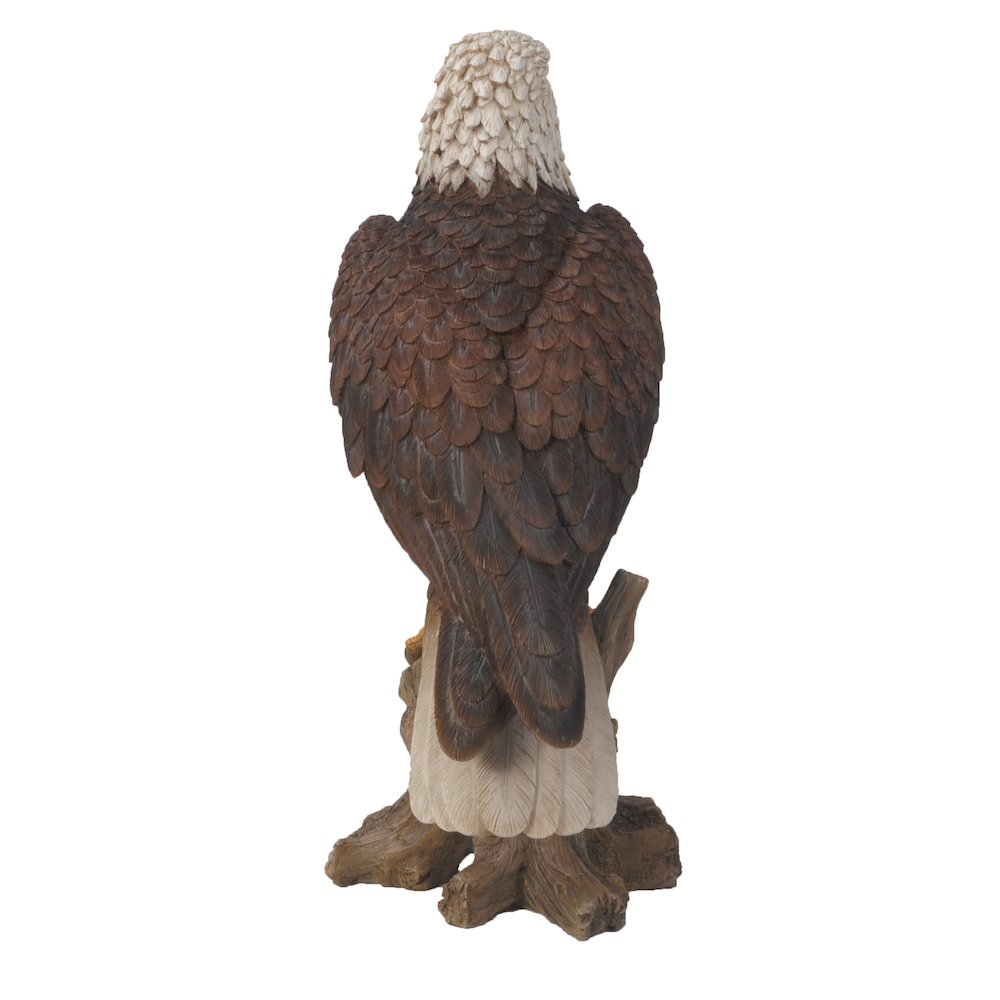 Medium Bald Eagle On Stump Statue
