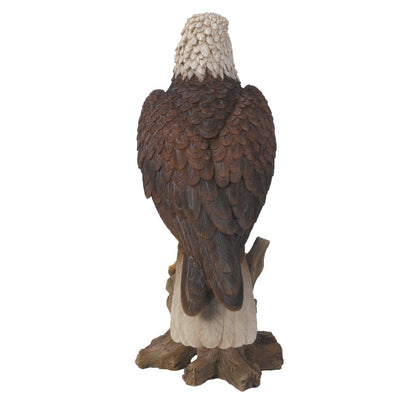 Medium Bald Eagle On Stump Statue