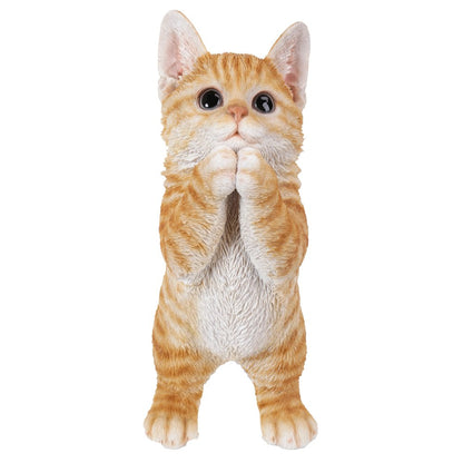 Playing Orange Tabby Kitten Statue
