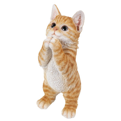 Playing Orange Tabby Kitten Statue