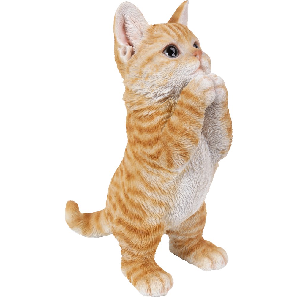 Playing Orange Tabby Kitten Statue