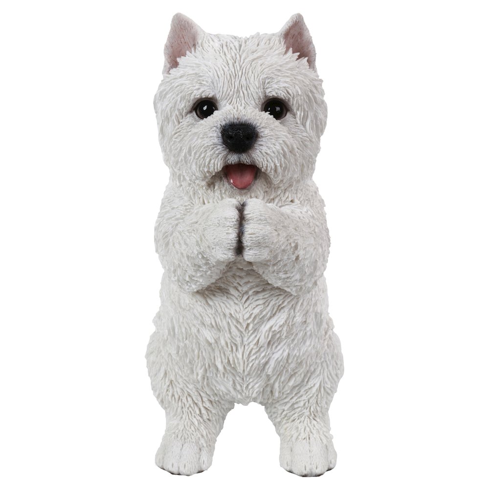 Westie Puppy Playing Statue