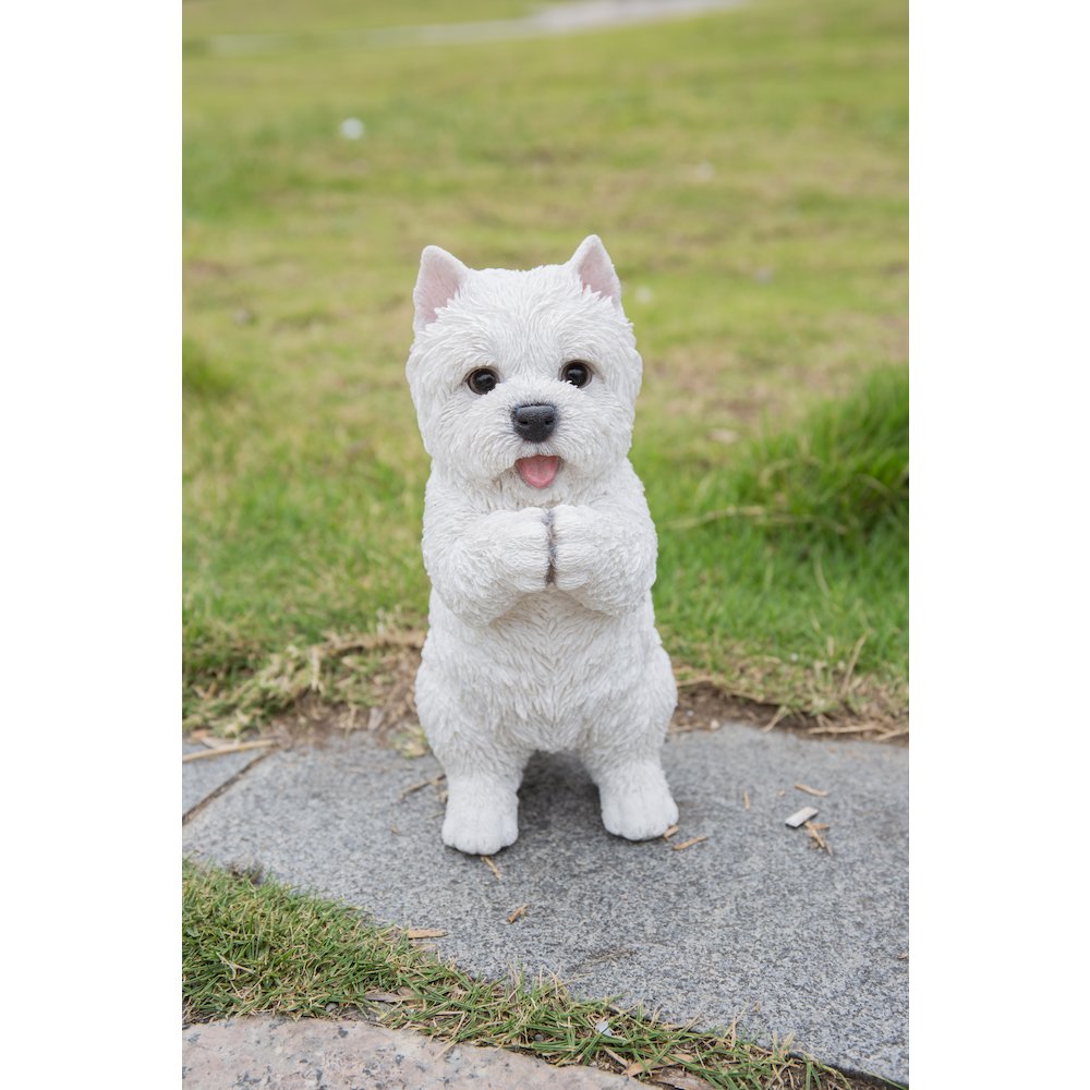 Westie Puppy Playing Statue