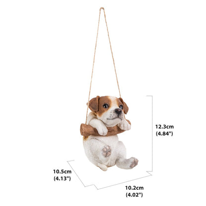 Hanging Jack Russell Terrier Puppy Statue