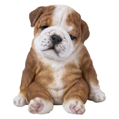 Sitting Sleepy Bulldog Puppy Statue