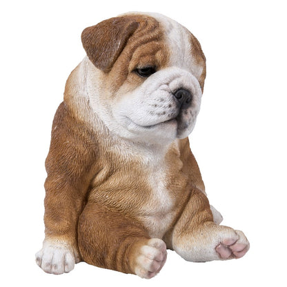 Sitting Sleepy Bulldog Puppy Statue