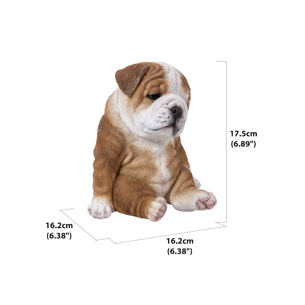 Sitting Sleepy Bulldog Puppy Statue