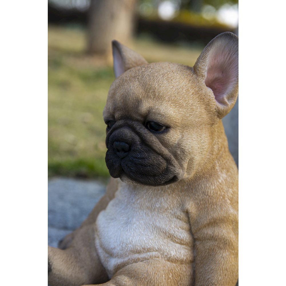 Sleepy French Bulldog Puppy Statue Sitting