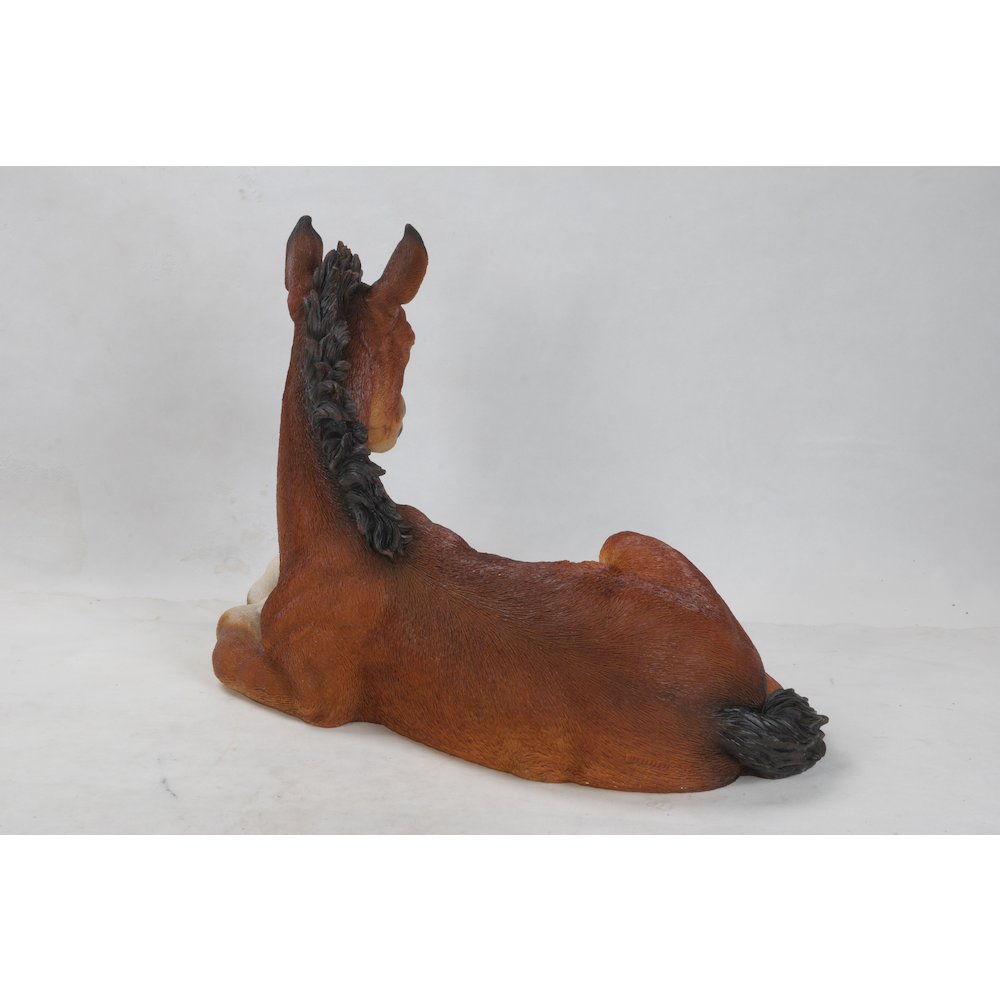 Large Horse Colt Laying Down Statue