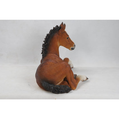 Large Horse Colt Laying Down Statue
