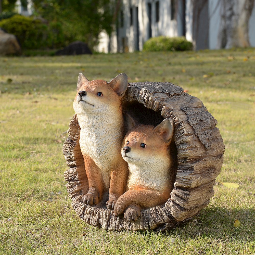Couple Foxes in Stump (Hi-Line Exclusive)