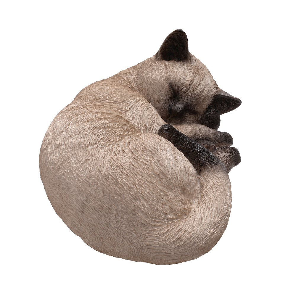 Sleeping Siamese Cat Statue