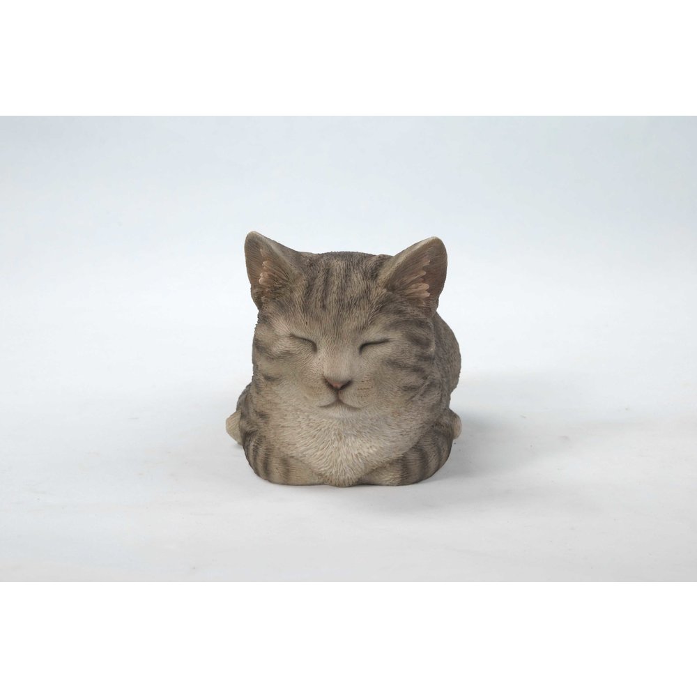 Sleeping Grey Tabby Cat Statue